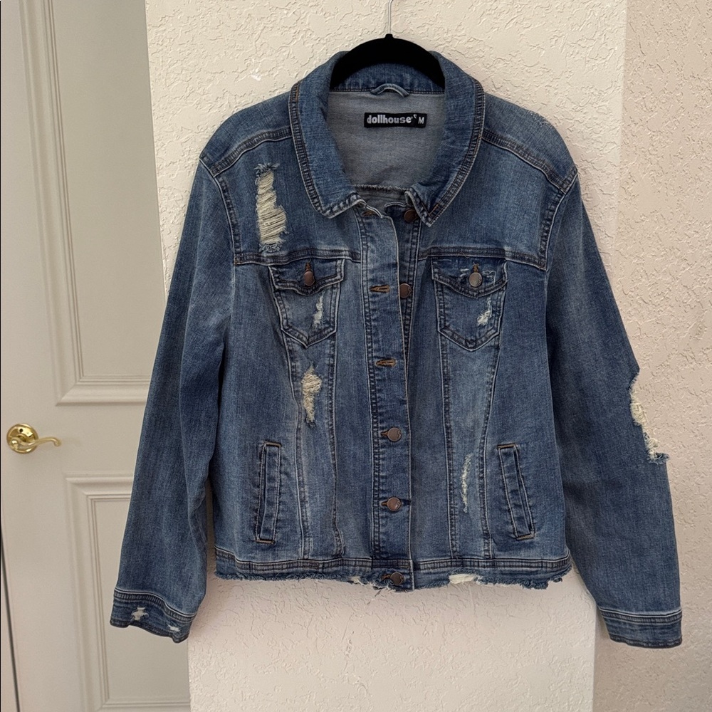 Dollhouse Distressed Blue Jean Jacket